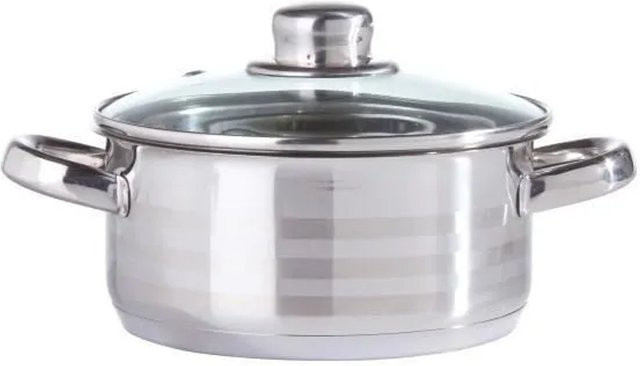 Mömax Kochtopf Paula aus Edelstahl mit Glasdeckel, Silber, Durchmesser: 24 cm - Bild 1
