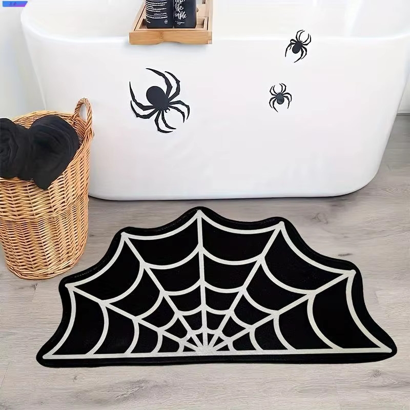 VIKAMA Halloween-Teppich mit schwarzer Spinne, rutschfeste Matte für das Badezimmer, Farbe: Schwarz, B/T: 60 x 40 cm - Bild 4