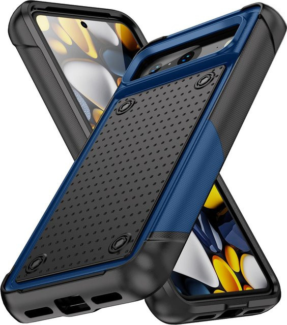 JUST CASE Stoßfeste Handyhülle mit Ständer für Google Pixel 8 Pro, Pixel 8 und Pixel 8A in Blau - Bild 1