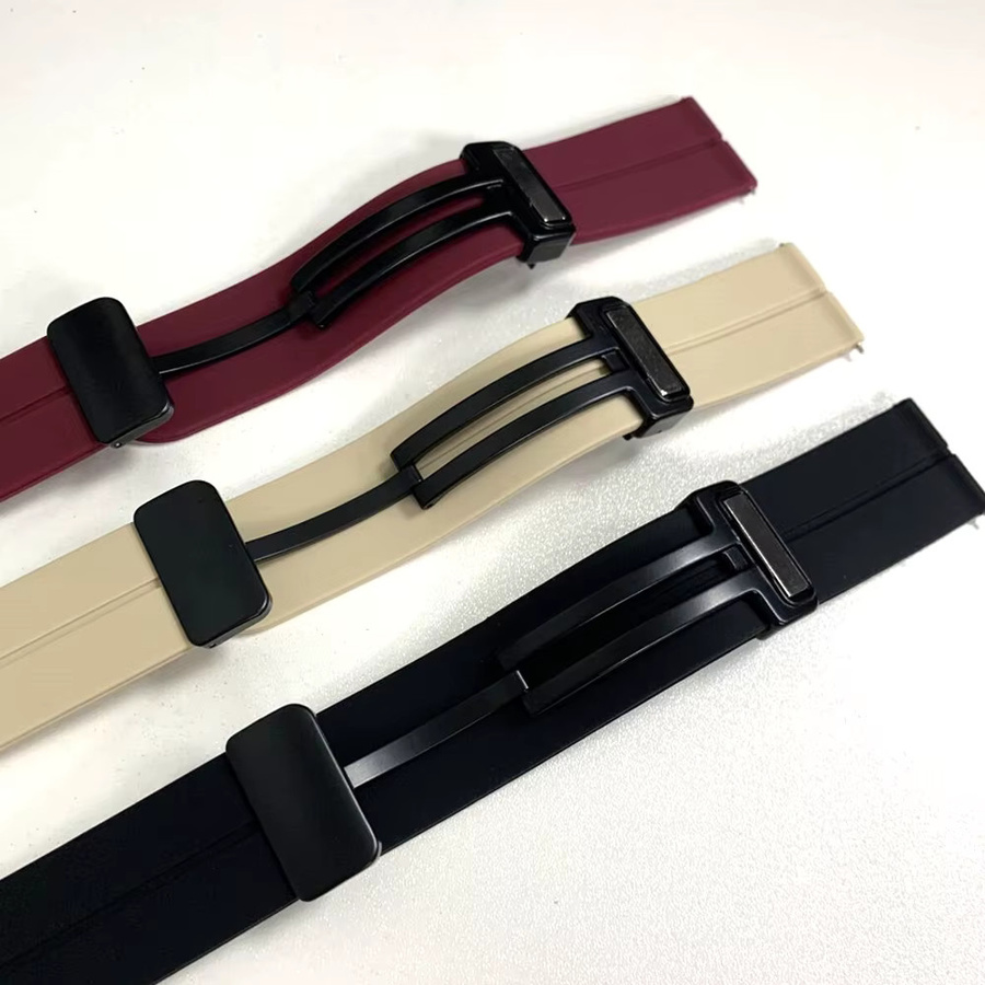 Huawei Uhrenarmband Silikon, Magnetische Schnalle, Schwarz, Unisex - Bild 5