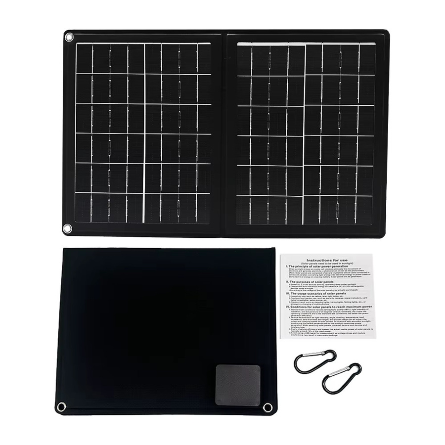 SOECOPO Faltbares Solarpanel 40 W für Outdoor-Aktivitäten mit Powerbank, USB und Typ-C, Schwarz - Bild 7