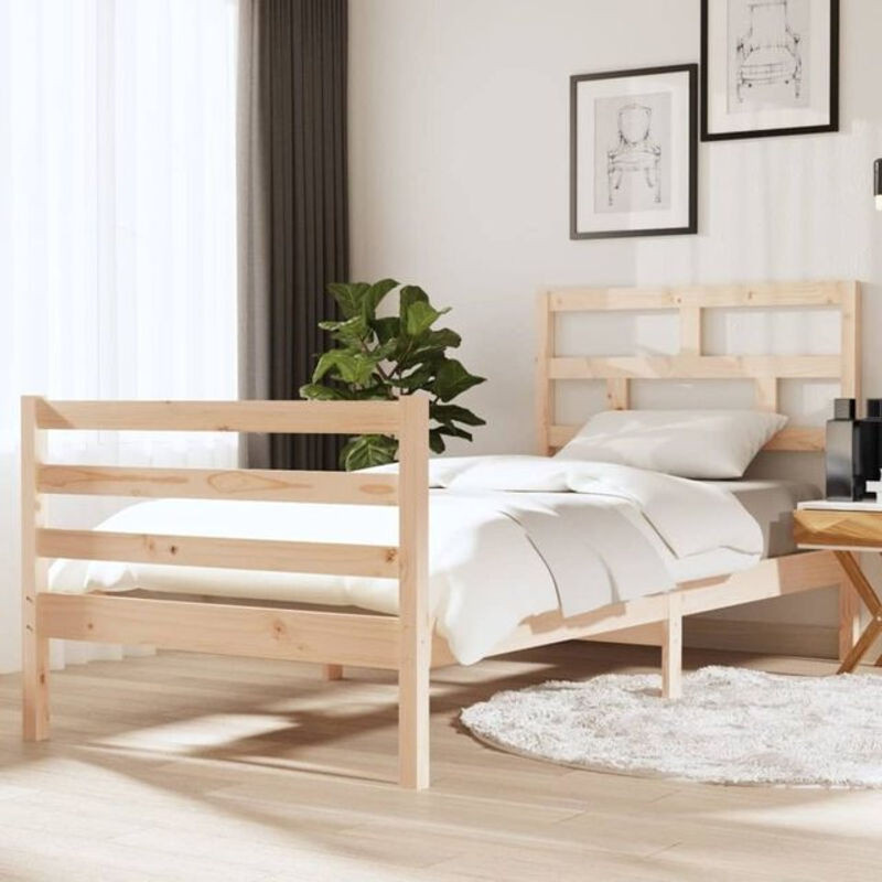 Massivholzbett Vidaxl aus Kiefer in Braun, B/T/H: 90 x 190 cm - Bild 1