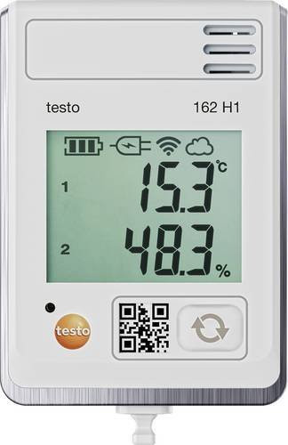 Testo 0572 1624 162 H1 Multi-Datenlogger zur Messung von Temperatur und Luftfeuchtigkeit in Weiß inkl. Wandhalterung - Bild 1