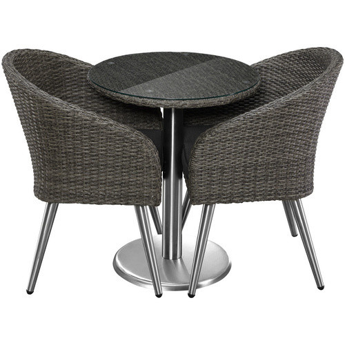 Merxx Boulevard Gartenmöbelset 3-teilig aus Rattan in Beige mit Tisch Durchmesser: 65 cm - Bild 3