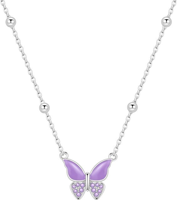 PANPOKI Halskette mit Anhänger, 925 Silber, Schmetterling, Damen - Bild 1