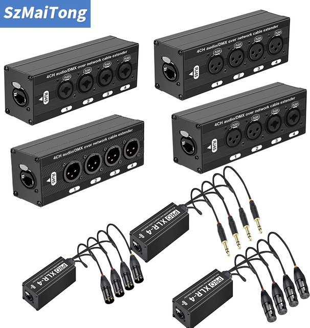 TITAK 4-Kanal 3-poliges Multi-Netzwerk-XLR-auf-RJ45-Ethercon-Kabel in Schwarz für Bühnen-Sound, Beleuchtung und Aufnahmestudios - Bild 1