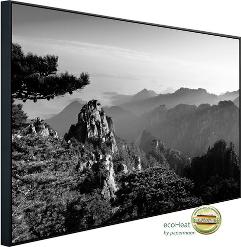 papermoon EcoHeat Infrarotheizung Landschaft Schwarz Weiss mit Matt-Effekt und App-Steuerung - Bild 1