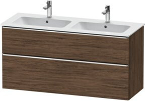 Duravit Waschtischunterschrank D-Neo Wandhängend in Nussbaum Dunkel mit Chrom, B: 128 cm, T: 46,2 cm, H: 62,5 cm - Bild 1