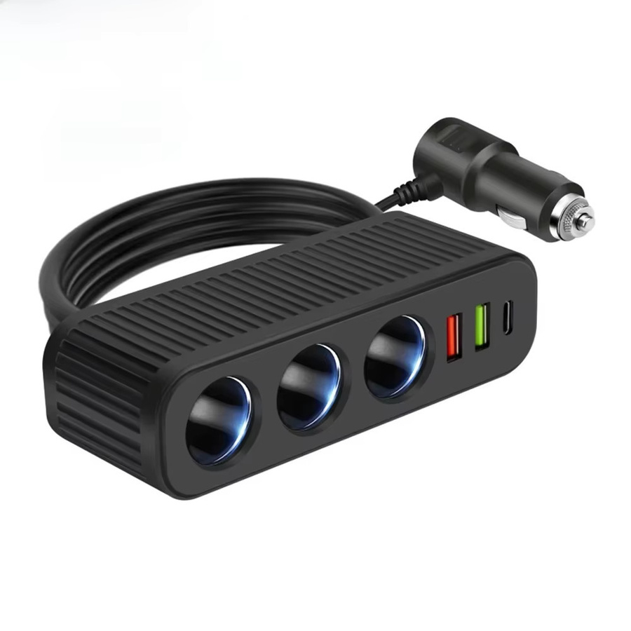 120W Auto-Ladegerät mit USB-C PD Schnellladung und 1-zu-4 Multifunktions-Buchse, Schwarz - Bild 5