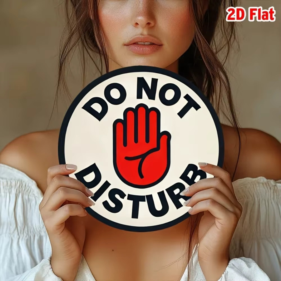 CIFBUY Vintage Do Not Disturb Aluminium-Metallschild rund mit rotem Finger-Symbol als Wanddekoration Durchmesser: 20,32 cm - Bild 4