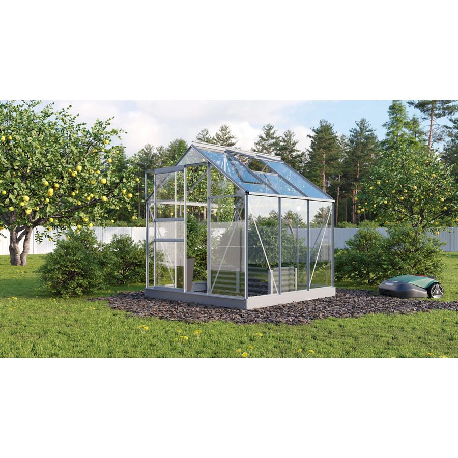 Vitavia Gewächshaus Planet 3800 aus Aluminium mit Sicherheitsglas und Fundamentrahmen in Silber - Bild 2
