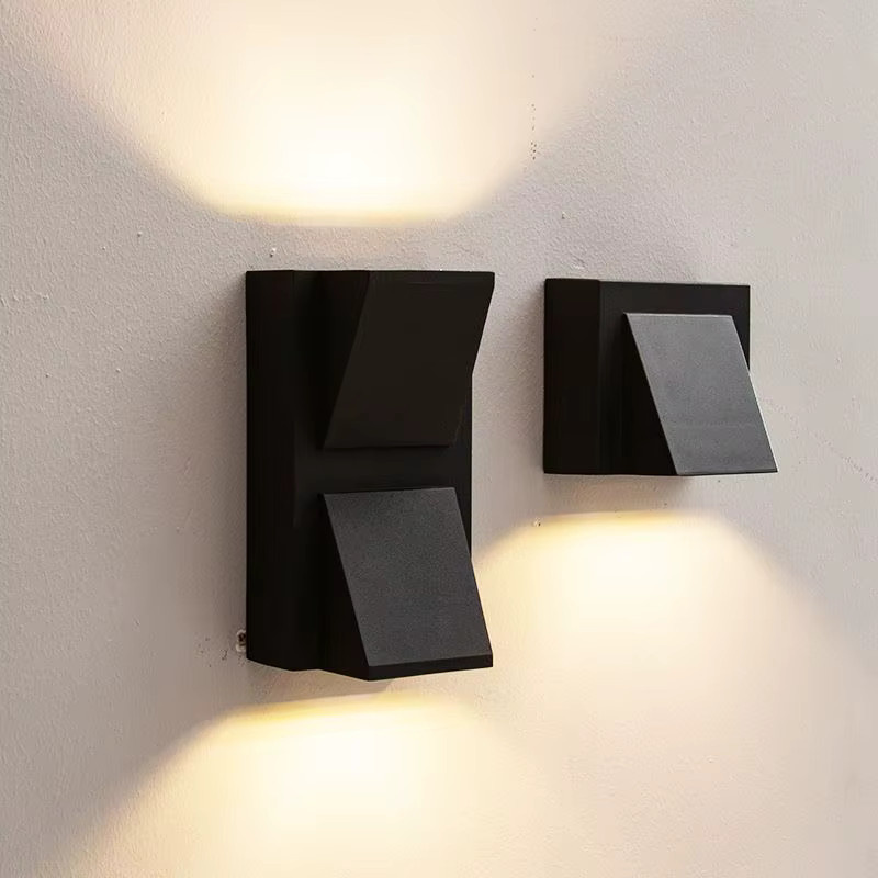 SUNMEIYI LED-Aluminium-Wandleuchte für Außenbereich in Schwarz oder Weiß, IP65 wasserdichte Up-Down-Gartenbeleuchtung für Balkon und Dekoration, Warmweiß - Bild 2