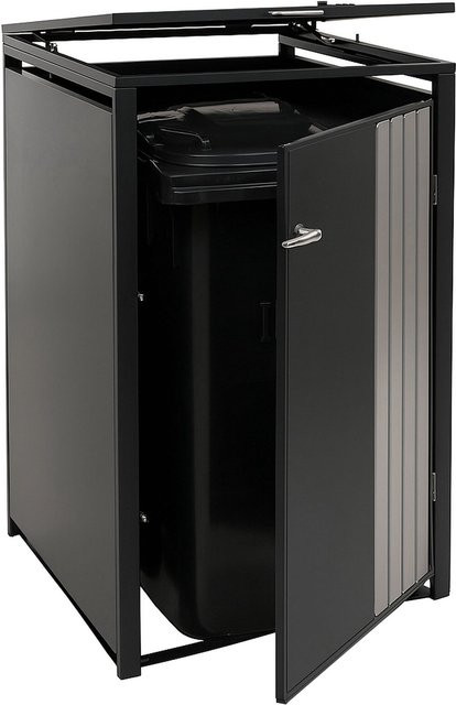 Mülltonnenverkleidung MCW-O67 Mülltonnenbox mit Deckel aus Edelstahl in Anthrazit, B/T/H: 122 x 68 x 84 cm - Bild 1