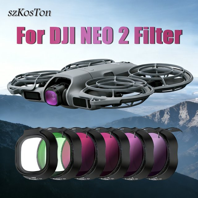 DJI Neo 2 Objektivfilter Set Schwarz mit ND8 ND16 ND32 ND64 PL UV CPL Filtern für Drohnen Zubehör - Bild 1