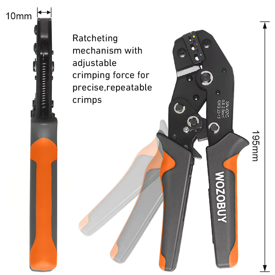 WOZOBUY Crimpzange SN-02C für elektrische Klemmen und Drahtanschlüsse - Bild 2