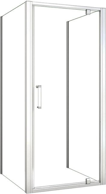 AICA Duschkabine Nischentür mit Pendeltür und zwei Seitenwänden, Glas Mattgrau, B/T/H: 80 x 185 cm - Bild 1