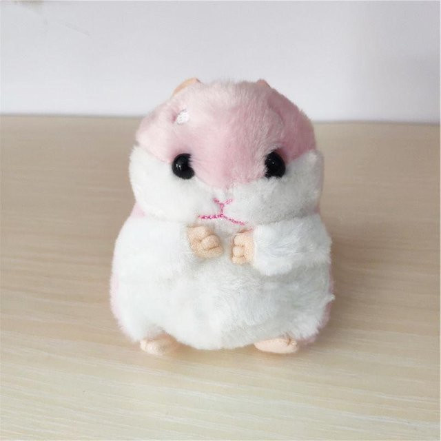 Hamsterpuppe Plüschtier, Cartoon Schlüsselanhänger, 10cm, grau - Bild 1