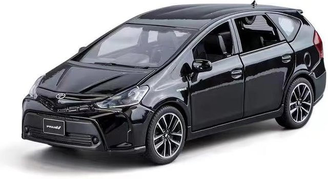 Fourall- Model Cars Toyota Prius, Modellauto, 1:32, Metall, Schwarz, mit Sound- und Lichtsimulation - Bild 1