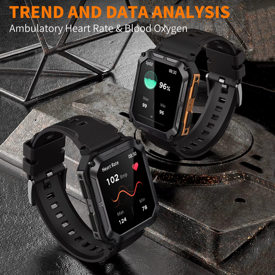 Uhoofit Smartwatch, Schwarz, Silikon, Herren - Bild 3