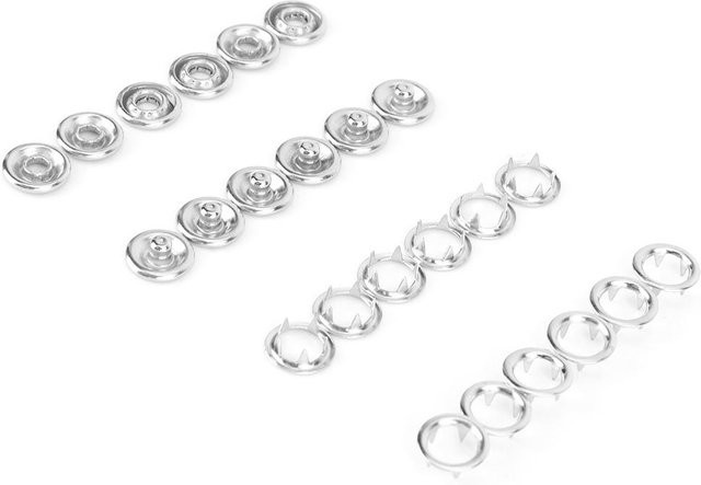 200 Stück Hohlnieten-Druckknopfverschluss für Baby-Einteiler von DIYelecs, Farbe: Weiß/Transparent, Durchmesser: 9,5 mm - Bild 1