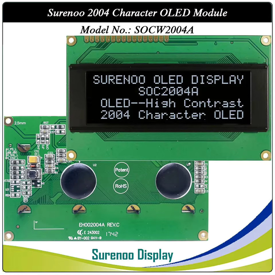 SURENOO OLED-Display LCD-Modulbildschirm mit integriertem WS0010 in Grün, unterstützt serielle SPI-Schnittstelle - Bild 2