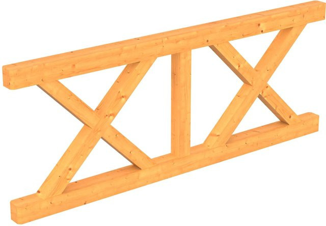 Skan Holz Andreaskreuz Brüstung aus Douglasie in Natur, B/H: 78,5 x 84 cm - Bild 1