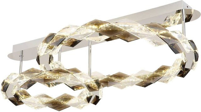 GLOBO LED-Deckenleuchte in Chrom und Klar, modernes Ring-Design aus Metall und Acryl, B/H/T: 55 x 24 x 80 cm - Bild 1
