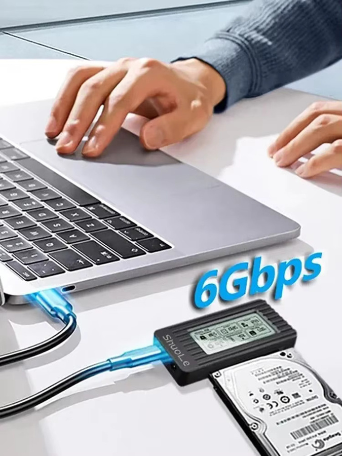 KEBIDUMEI USB zu SATA Adapter mit Digitalanzeige, USB 3.2 3.0 zu SATA III Konverter für 2,5 und 3,5 Zoll SSD HDD Festplatten, Schwarz - Bild 7