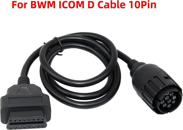 BMW ICOM D Diagnosekabel für Motorräder 10-Pin auf 16-Pin OBD2 Adapter und Verlängerungskabel in Schwarz - Bild 1