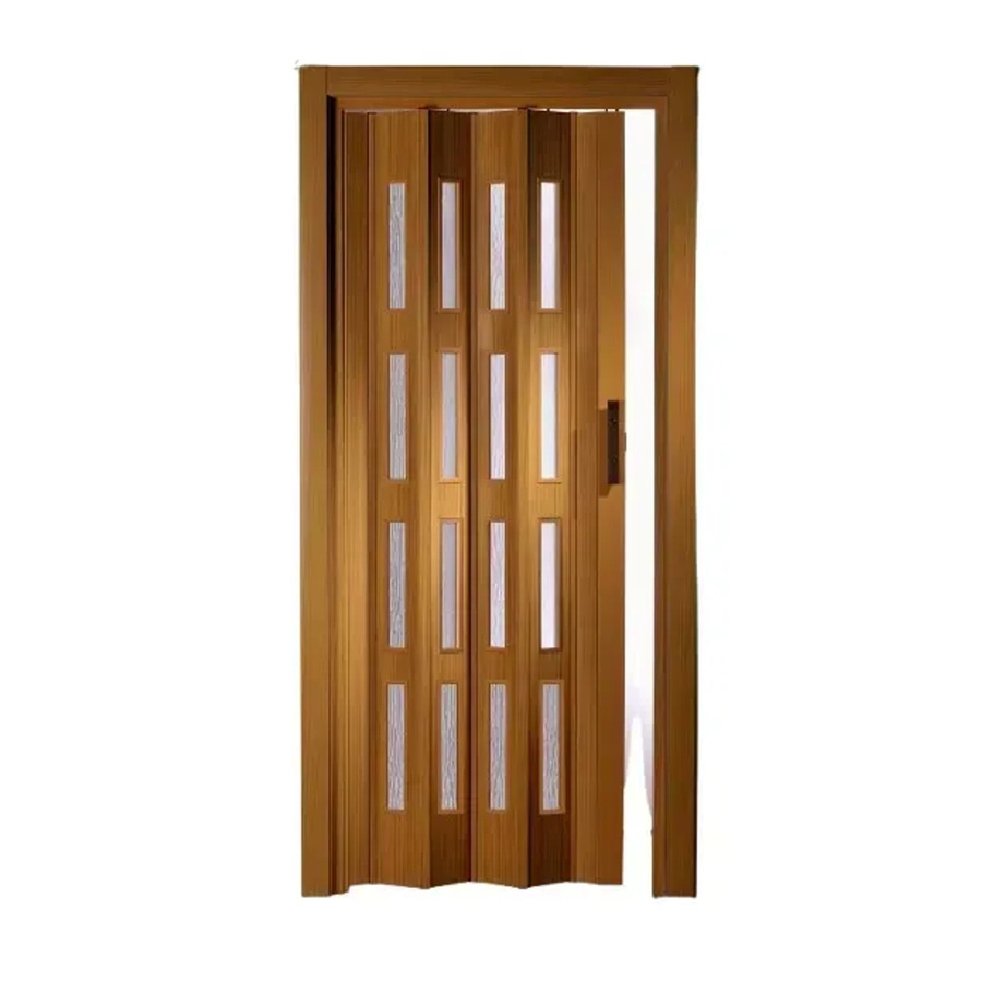 Forte Premium Kunststoff Falttür Luciana in Buche mit 4 Fenstern, Farbe Braun, B: 88,5 cm, H: 202 cm - Bild 3