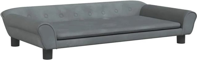 vidaXL Hundebett Sofa aus Samt in Dunkelgrau B/T/H: 100 x 50 x 21 cm - Bild 1