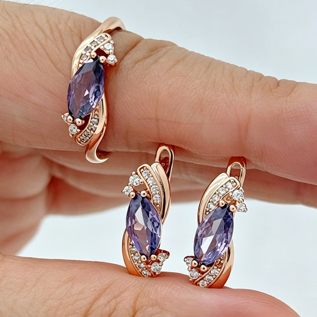Kinel Fashion Ring-Ohrringe, 585 Gold, Roségold, Zirkonia, Damen - Bild 1