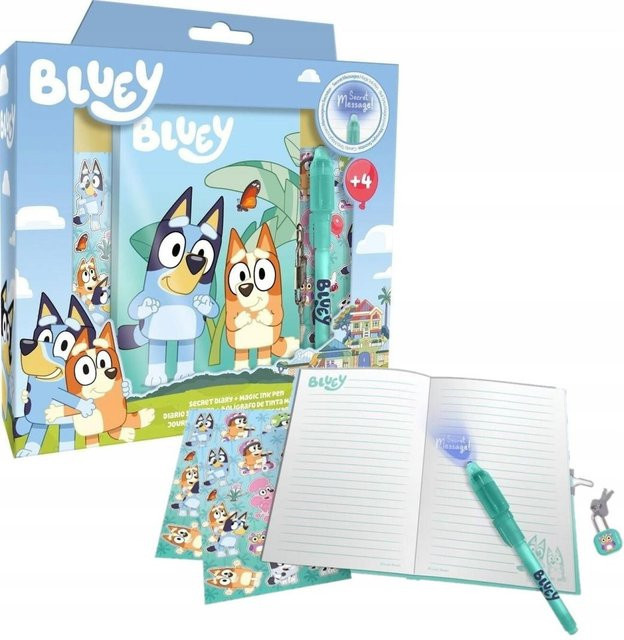 Kid89445 Tagebuch mit magischem Stift Bluey in Blau mit Hardcover und linierten Seiten - Bild 1