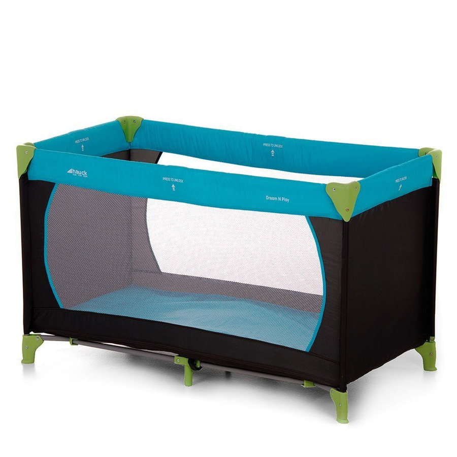 Hauck Reisebett Dream'n Play in Waterblue mit Metallgestell und Schaumstoffauflage, B/T: 120 x 60 cm - Bild 1