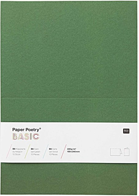 Rico Design Paper Poetry Klappkarte Basic B6 Dunkelgrün 10 Stück - Bild 1