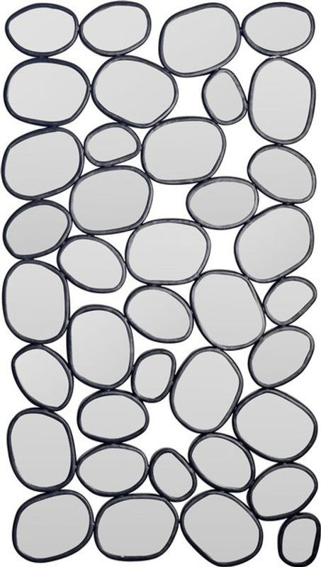 Moderner Wandspiegel in Rechteckform aus Metall und Glas in Schwarz - Bild 1