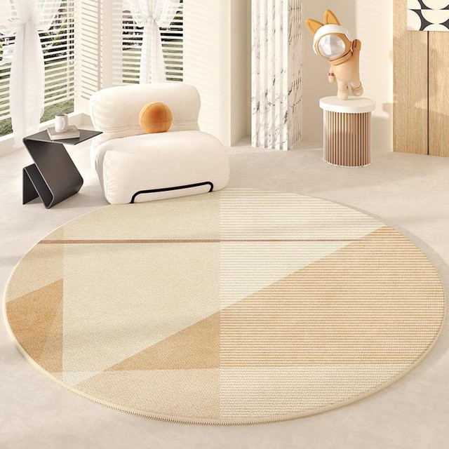 Karpetti Rundteppich im nordischen Stil, weich und rutschfest, Farbe: Beige, Durchmesser: 140 cm - Bild 1