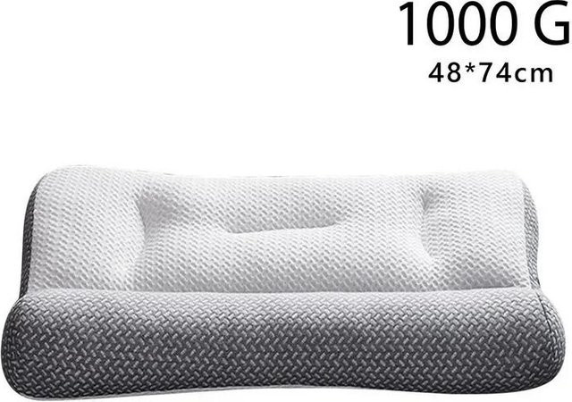Orthopädisches langes Nackenkissen von Household supplies MH in Weiß aus Baumwolle und Polyester - Bild 1