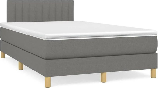 vidaXL Boxspringbett mit Matratze Hybrid-Design in Dunkelgrau, B/T: 120 x 200 cm - Bild 1