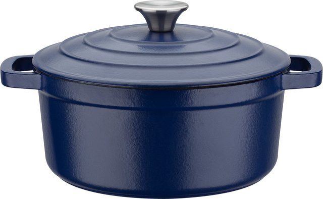 GSW Blue Magic Schmortopf aus emailliertem Gusseisen, Blau, Durchmesser: 20 cm - Bild 1