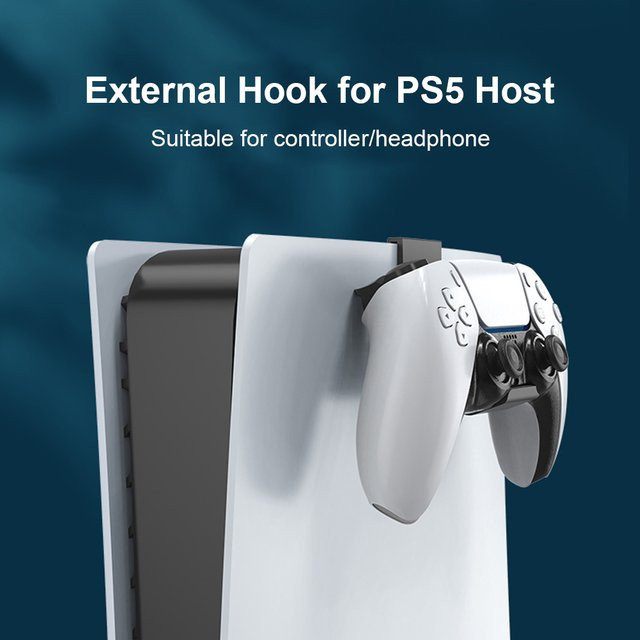 2er-Set Kopfhörerständer und Game-Controller-Halter in Schwarz für PlayStation 5 und PS5 - Bild 1