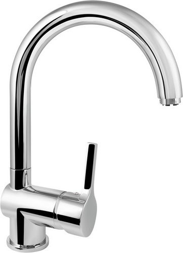 WELLWATER Einhebelmischer in Chrom mit schwenkbarem Auslauf, silberfarben - Bild 1