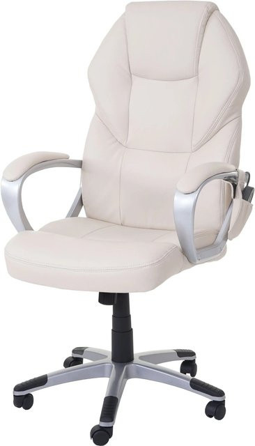 Proregal Massage-Bürostuhl mit Heizfunktion in Creme aus Kunstleder, H x B x T: 123 x 66 x 68 cm, Sitzhöhe: 48 cm - Bild 1