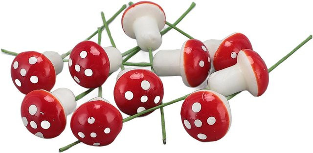 40 Stück GoolRC Pilz Miniatur Dekoration aus Kunststoff in Rot für Mikro Landschaft und Tabletop-Deko - Bild 1