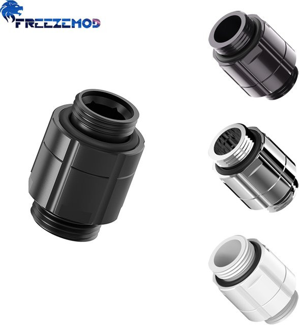 Freezemod PC Wasserkühlungsanschluss GXZDS-E3 360° Rotary G1/4 Doppel-Außengewinde-Adapter für Computer-Hardware in Schwarz, Weiß oder Silber - Bild 1