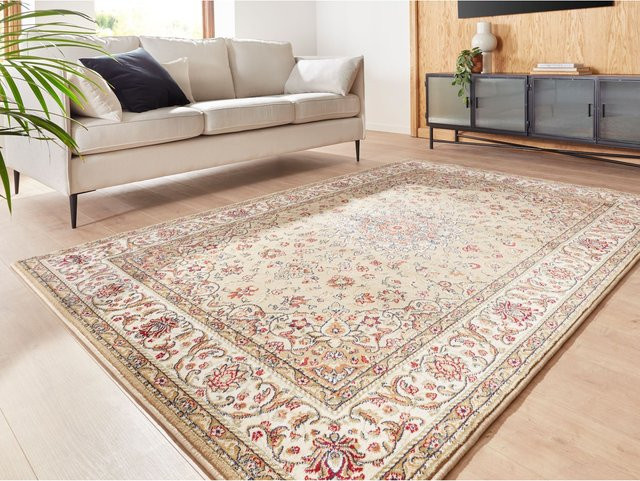 Peyer Syntex 1 Amina Medaillon Teppich in Beige und Multicolour, B/T: 80 x 150 cm - Bild 1