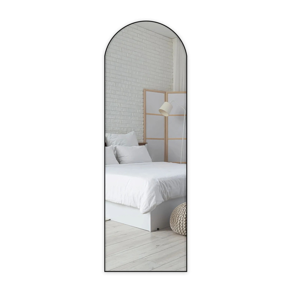 Floordirekt Ganzkörperspiegel Madison Gewölbt mit Aluminiumrahmen in Schwarz, Höhe: 147 cm, Breite: 44 cm - Bild 2