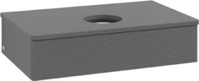 V&B Waschtischunterschrank Antao mit Frontstruktur in Anthrazit, B/T/H: 80 x 50 x 19 cm - Bild 1