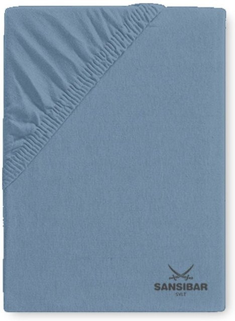 Spannbettlaken SANSIBAR Jersey aus Baumwolle, Blau, B/T: 140 x 200 cm - Bild 1