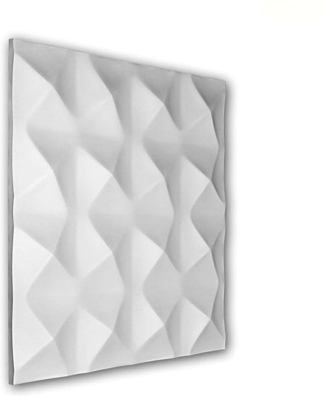 Profhome Decor 3D Wandpaneel Akustikpaneel Wandvertäfelung in Weiß mit modernem geometrischem Design aus Kunststoff - Bild 1